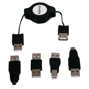  Kit cavi USB 2.0 retrattili Konig